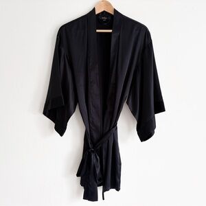 La Senza Black Satin Bath Robe - Size S/M